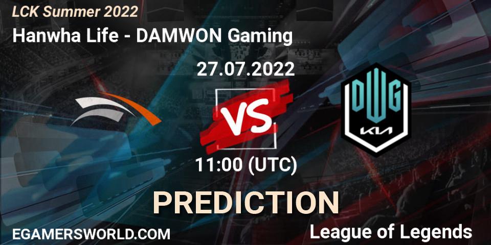 Hanwha Life - DAMWON Gaming: ennuste. 27.07.2022 at 11:00, LoL, LCK Summer 2022