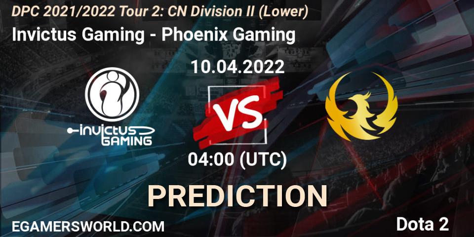 Invictus Gaming - Phoenix Gaming: ennuste. 15.04.2022 at 07:03, Dota 2, DPC 2021/2022 Tour 2: CN Division II (Lower)