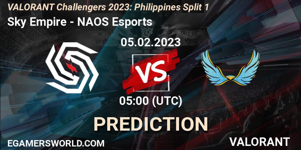 Sky Empire - NAOS Esports: ennuste. 05.02.23, VALORANT, VALORANT Challengers 2023: Philippines Split 1