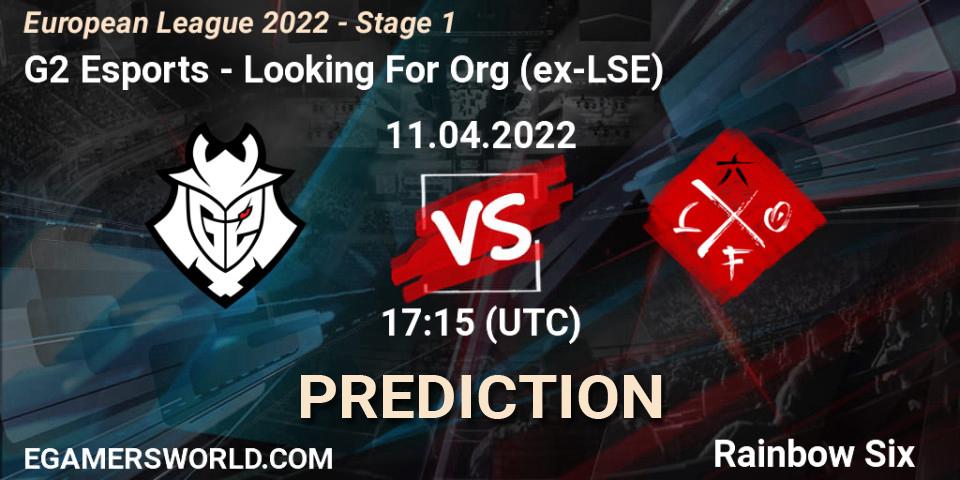 G2 Esports - Looking For Org (ex-LSE): ennuste. 11.04.22, Rainbow Six, European League 2022 - Stage 1
