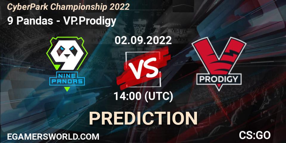 9 Pandas - VP.Prodigy: ennuste. 02.09.2022 at 13:55, Counter-Strike (CS2), CyberPark Championship 2022