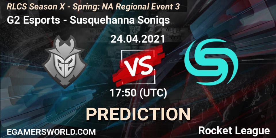 G2 Esports - Susquehanna Soniqs: ennuste. 24.04.2021 at 17:50, Rocket League, RLCS Season X - Spring: NA Regional Event 3