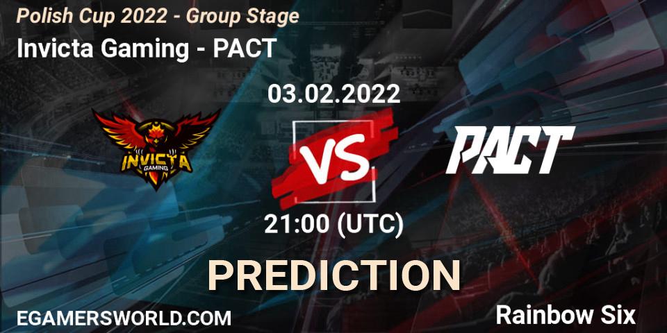 Invicta Gaming - PACT: ennuste. 03.02.2022 at 21:00, Rainbow Six, Polish Cup 2022 - Group Stage