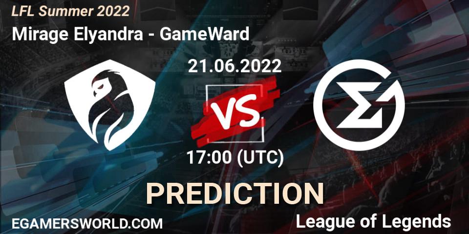 Mirage Elyandra - GameWard: ennuste. 21.06.2022 at 17:00, LoL, LFL Summer 2022