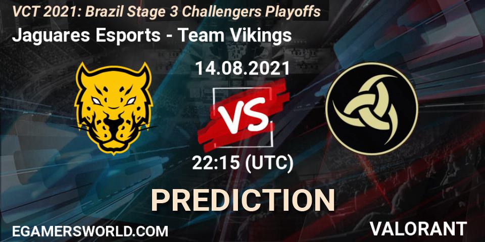 Jaguares Esports - Team Vikings: ennuste. 14.08.2021 at 23:15, VALORANT, VCT 2021: Brazil Stage 3 Challengers Playoffs