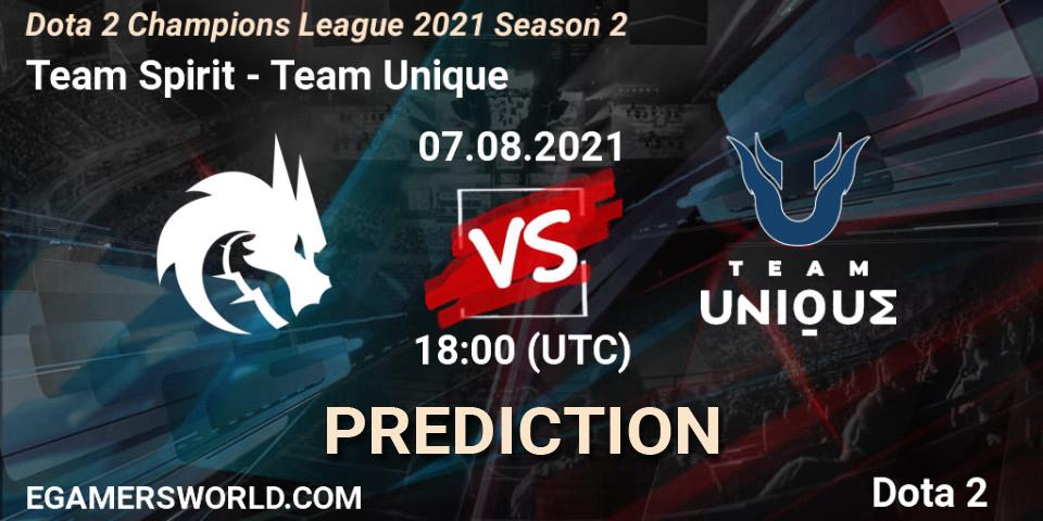 Team Spirit - Team Unique: ennuste. 07.08.2021 at 17:59, Dota 2, Dota 2 Champions League 2021 Season 2
