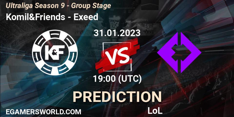 Komil&Friends - Exeed: ennuste. 31.01.23, LoL, Ultraliga Season 9 - Group Stage