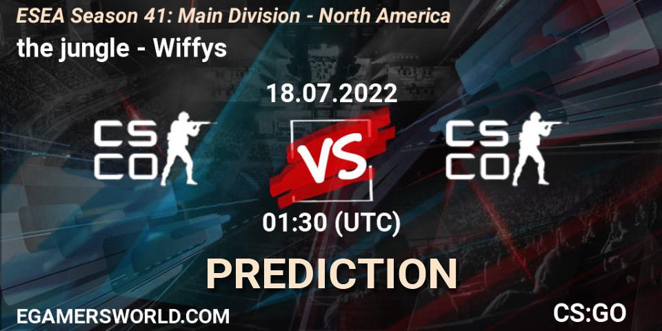 the jungle - Wiffys: ennuste. 18.07.2022 at 01:00, Counter-Strike (CS2), ESEA Season 41: Main Division - North America