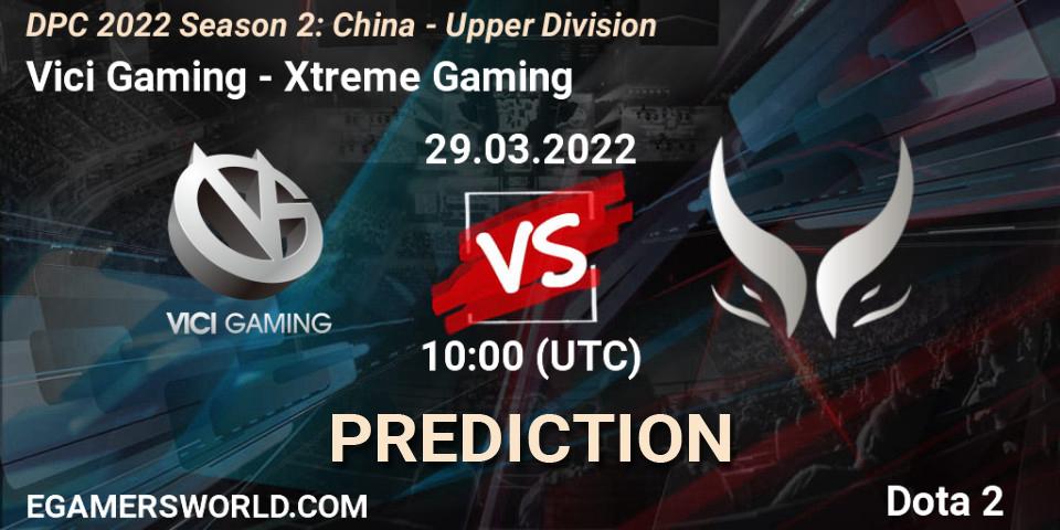 Vici Gaming - Xtreme Gaming: ennuste. 29.03.2022 at 12:18, Dota 2, DPC 2021/2022 Tour 2 (Season 2): China Division I (Upper)