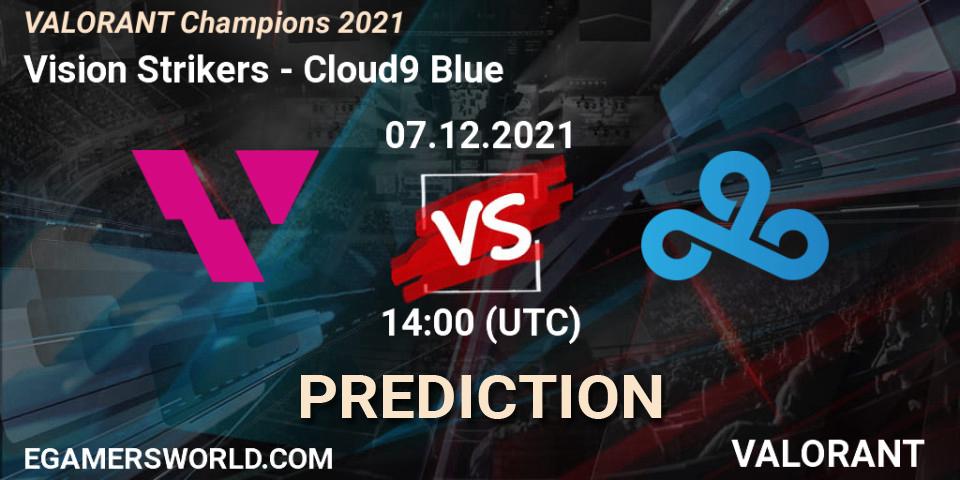 Vision Strikers - Cloud9 Blue: ennuste. 07.12.2021 at 14:00, VALORANT, VALORANT Champions 2021