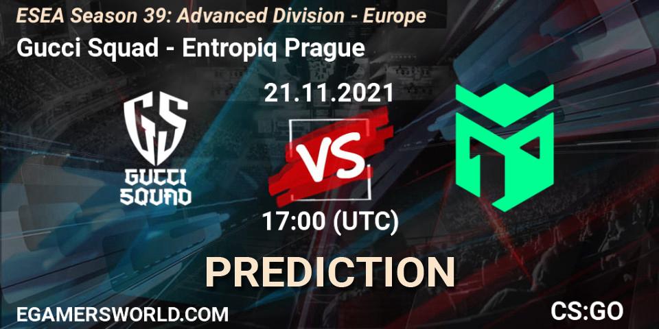 Gucci Squad - Entropiq Prague: ennuste. 21.11.2021 at 17:00, Counter-Strike (CS2), ESEA Season 39: Advanced Division - Europe