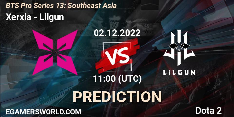 Xerxia - Lilgun: ennuste. 02.12.22, Dota 2, BTS Pro Series 13: Southeast Asia