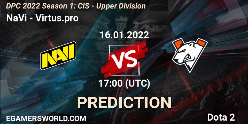 NaVi - Virtus.pro: ennuste. 16.01.2022 at 17:01, Dota 2, DPC 2022 Season 1: CIS - Upper Division