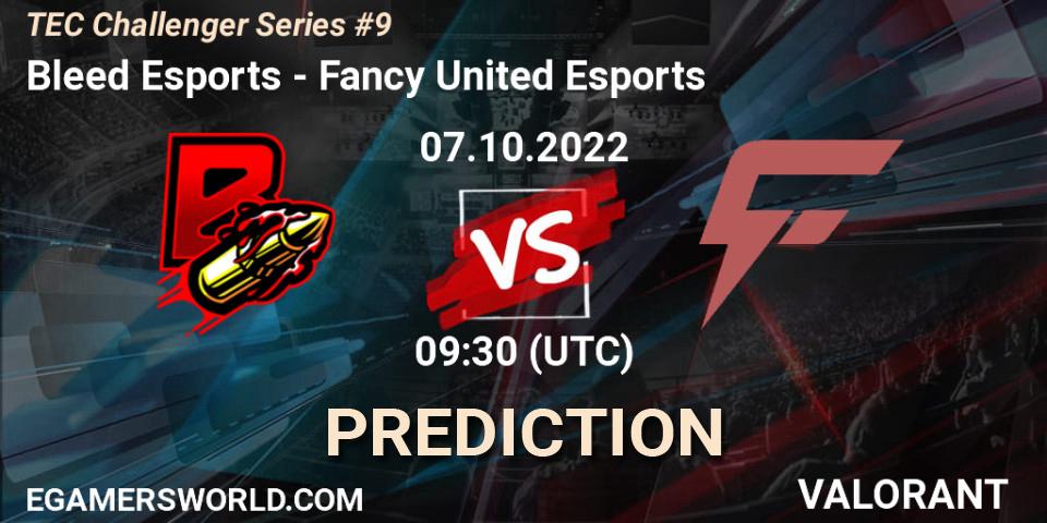 Bleed Esports - Fancy United Esports: ennuste. 07.10.2022 at 09:50, VALORANT, TEC Challenger Series #9