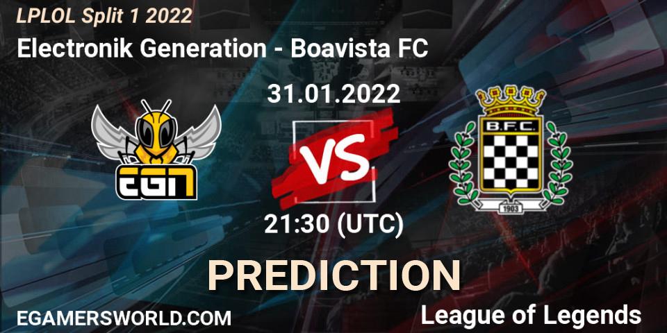 Electronik Generation - Boavista FC: ennuste. 31.01.2022 at 21:10, LoL, LPLOL Split 1 2022