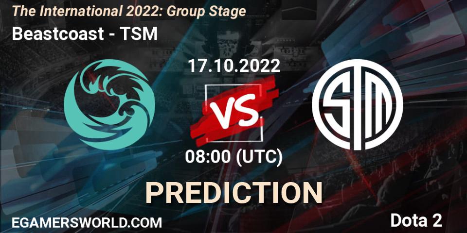 Beastcoast - TSM: ennuste. 17.10.2022 at 09:40, Dota 2, The International 2022: Group Stage