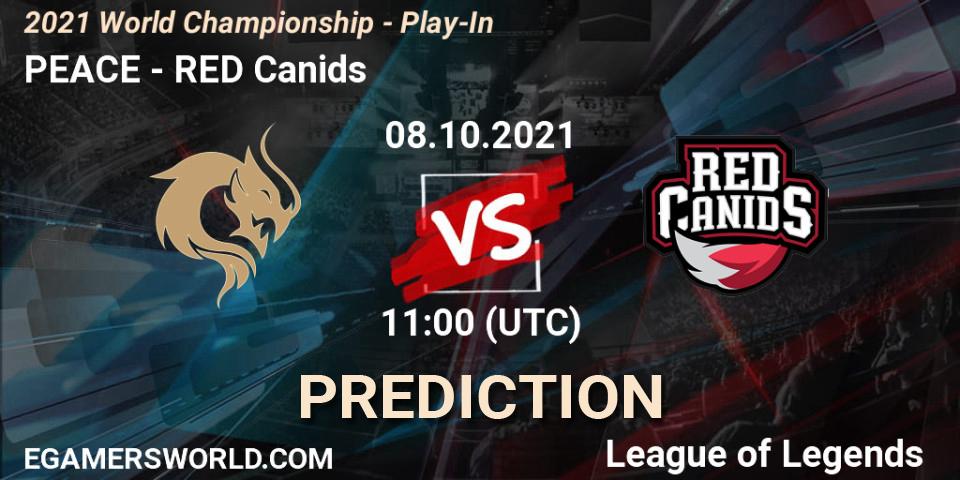 PEACE - RED Canids: ennuste. 08.10.2021 at 16:10, LoL, 2021 World Championship - Play-In