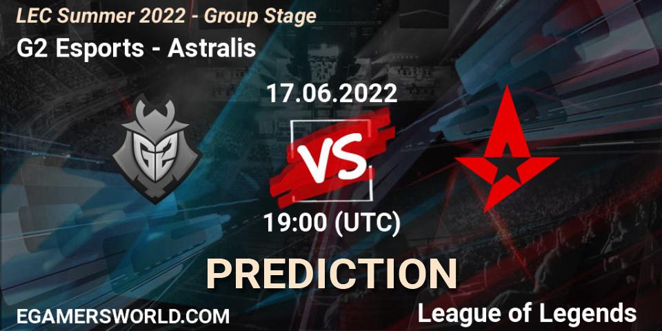 G2 Esports - Astralis: ennuste. 17.06.2022 at 19:45, LoL, LEC Summer 2022 - Group Stage