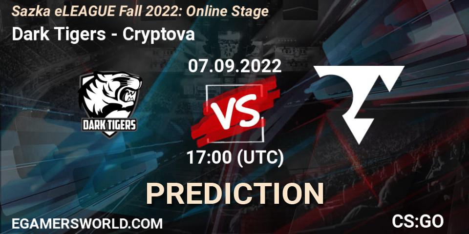 Dark Tigers - Cryptova: ennuste. 07.09.2022 at 17:00, Counter-Strike (CS2), Sazka eLEAGUE Fall 2022: Online Stage