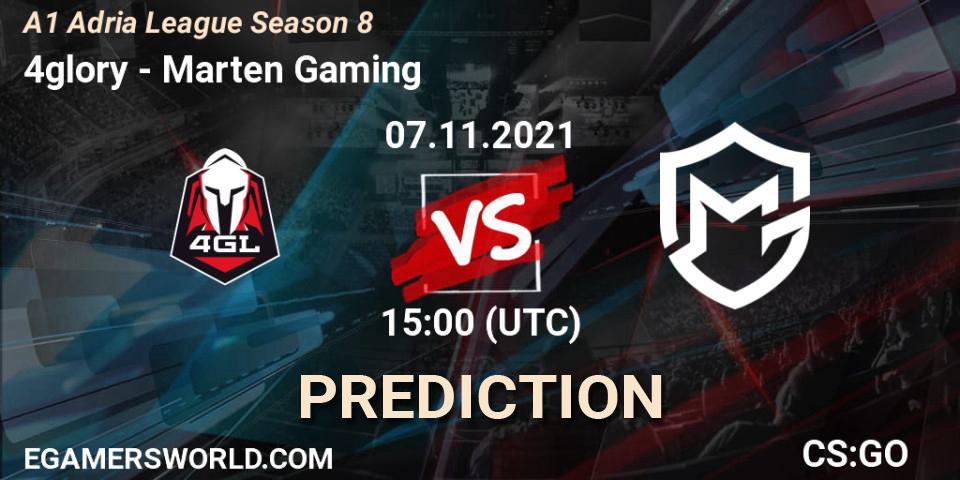 4glory - Marten Gaming: ennuste. 07.11.2021 at 15:00, Counter-Strike (CS2), A1 Adria League Season 8