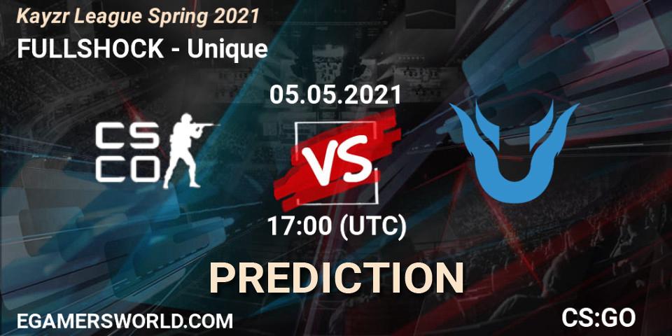 FULLSHOCK - Unique: ennuste. 05.05.2021 at 17:00, Counter-Strike (CS2), Kayzr League Spring 2021