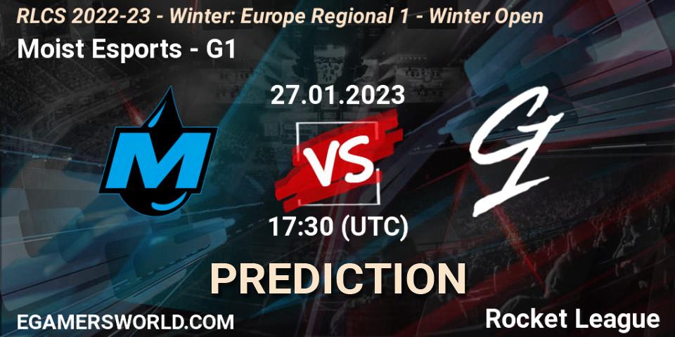 Moist Esports - G1: ennuste. 27.01.2023 at 17:30, Rocket League, RLCS 2022-23 - Winter: Europe Regional 1 - Winter Open