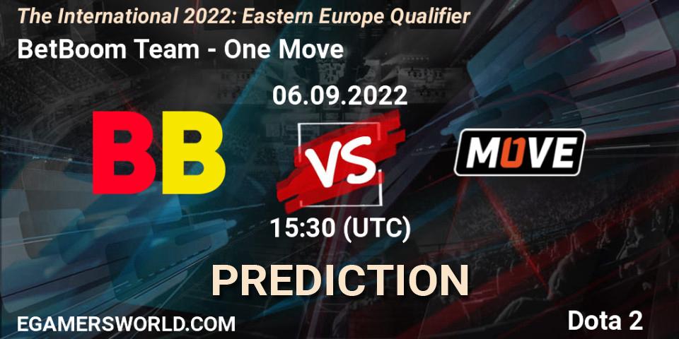 BetBoom Team - One Move: ennuste. 06.09.22, Dota 2, The International 2022: Eastern Europe Qualifier
