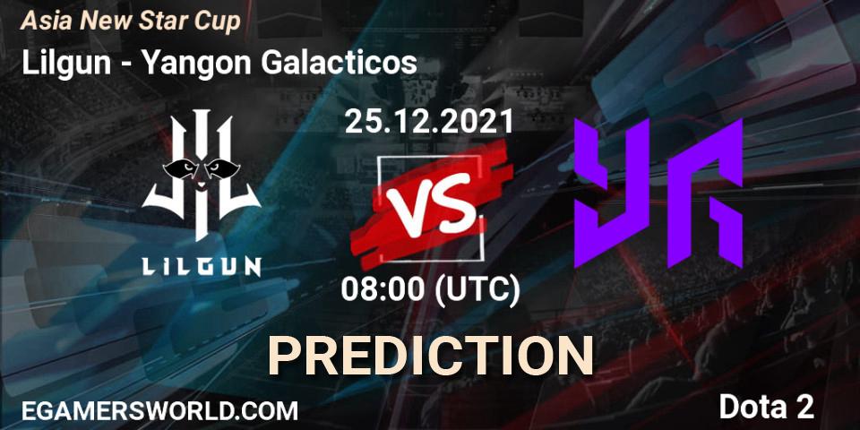 Lilgun - Yangon Galacticos: ennuste. 26.12.2021 at 09:30, Dota 2, Asia New Star Cup
