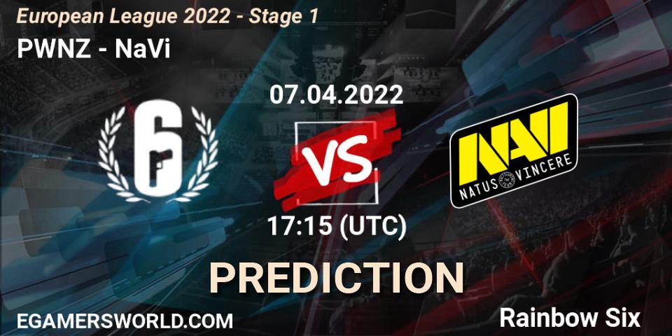 PWNZ - NaVi: ennuste. 07.04.2022 at 17:15, Rainbow Six, European League 2022 - Stage 1