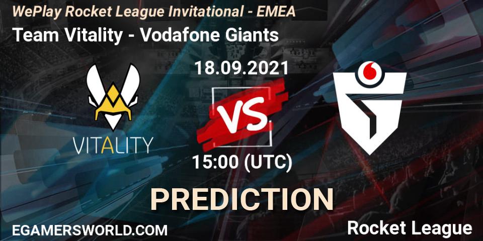 Team Vitality - Vodafone Giants: ennuste. 18.09.2021 at 15:00, Rocket League, WePlay Rocket League Invitational - EMEA
