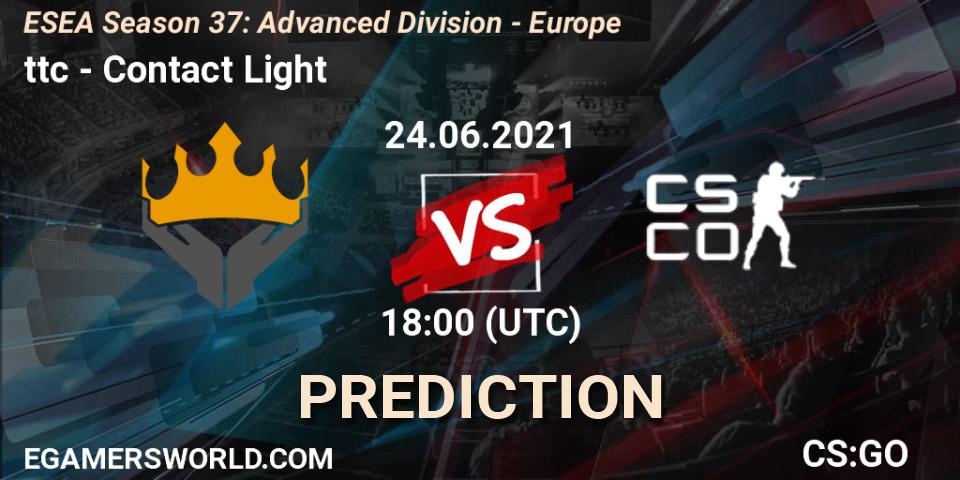 ttc - Contact Light: ennuste. 26.06.2021 at 10:30, Counter-Strike (CS2), ESEA Season 37: Advanced Division - Europe