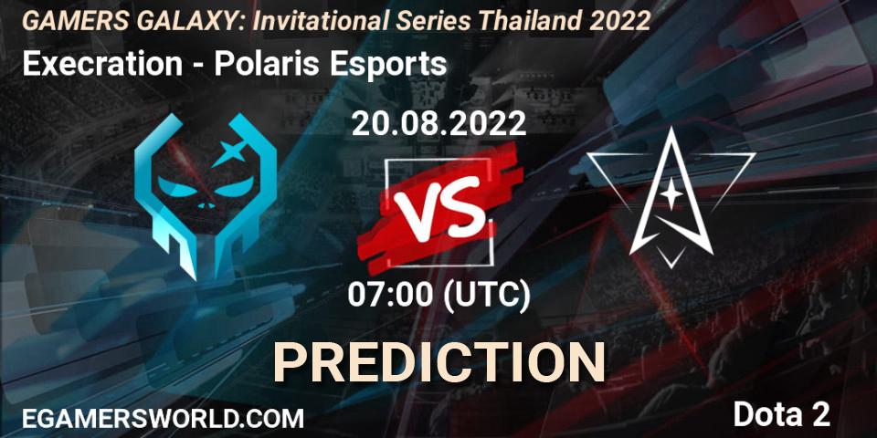 Execration - Polaris Esports: ennuste. 20.08.2022 at 08:00, Dota 2, GAMERS GALAXY: Invitational Series Thailand 2022