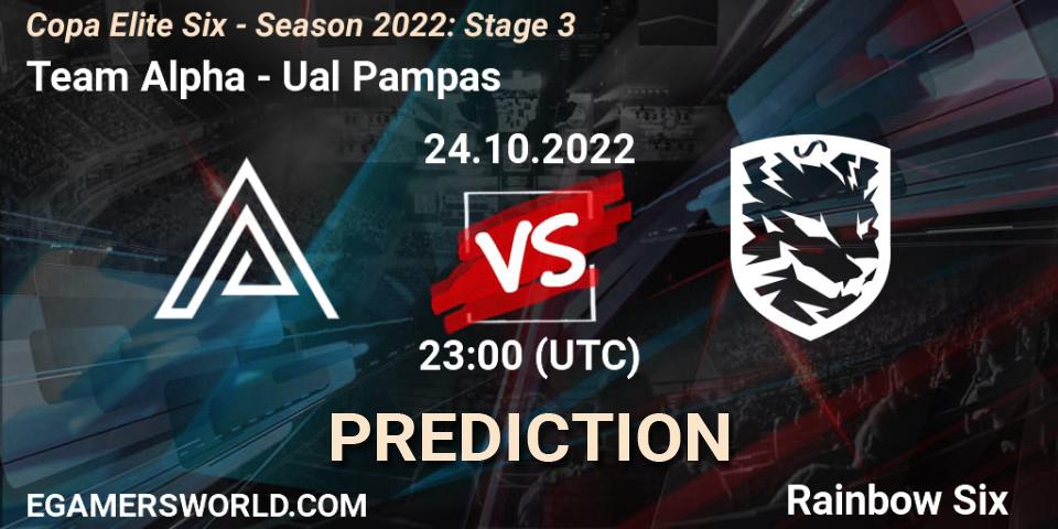 Team Alpha - Ualá Pampas: ennuste. 24.10.2022 at 23:00, Rainbow Six, Copa Elite Six - Season 2022: Stage 3