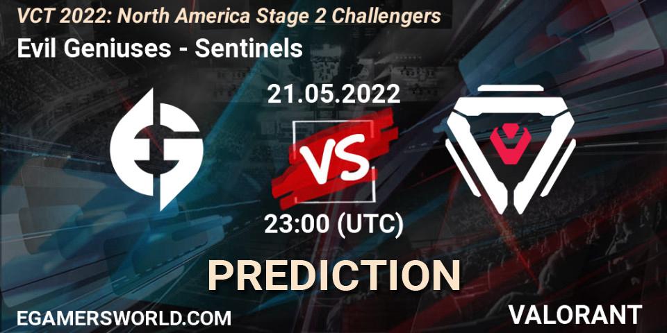 Evil Geniuses - Sentinels: ennuste. 21.05.2022 at 22:45, VALORANT, VCT 2022: North America Stage 2 Challengers