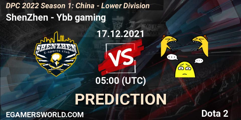 ShenZhen - Ybb gaming: ennuste. 17.12.2021 at 04:56, Dota 2, DPC 2022 Season 1: China - Lower Division