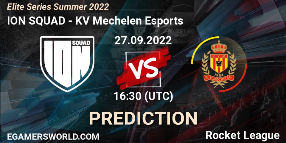 ION SQUAD - KV Mechelen Esports: ennuste. 27.09.2022 at 16:30, Rocket League, Elite Series Summer 2022