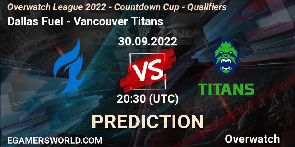 Dallas Fuel - Vancouver Titans: ennuste. 30.09.22, Overwatch, Overwatch League 2022 - Countdown Cup - Qualifiers