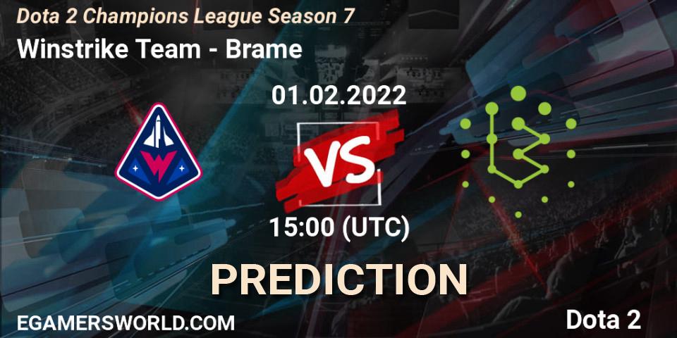 Winstrike Team - Brame: ennuste. 01.02.2022 at 15:29, Dota 2, Dota 2 Champions League 2022 Season 7