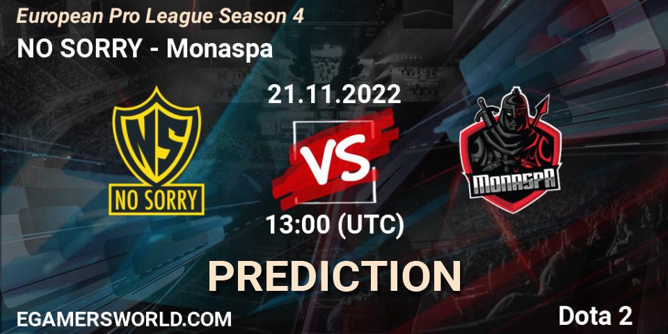 NO SORRY - Monaspa: ennuste. 21.11.2022 at 13:04, Dota 2, European Pro League Season 4