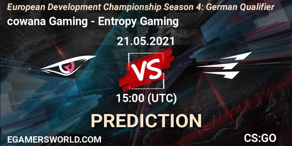 cowana Gaming - Entropy Gaming: ennuste. 21.05.21, CS2 (CS:GO), European Development Championship Season 4: German Qualifier