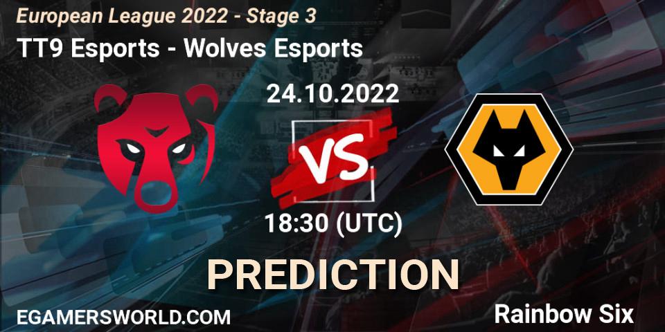 TT9 Esports - Wolves Esports: ennuste. 24.10.2022 at 21:00, Rainbow Six, European League 2022 - Stage 3