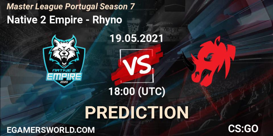 Native 2 Empire - Rhyno: ennuste. 19.05.2021 at 18:00, Counter-Strike (CS2), Master League Portugal Season 7