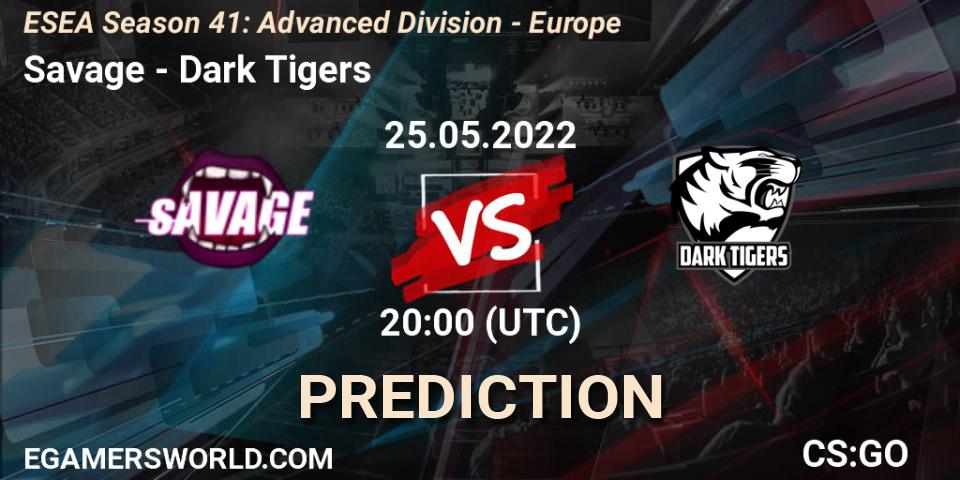 Savage - Dark Tigers: ennuste. 01.06.2022 at 18:00, Counter-Strike (CS2), ESEA Season 41: Advanced Division - Europe