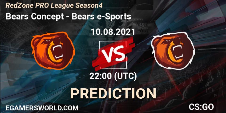 Bears Concept - Bears e-Sports: ennuste. 11.08.2021 at 22:00, Counter-Strike (CS2), RedZone PRO League Season 4