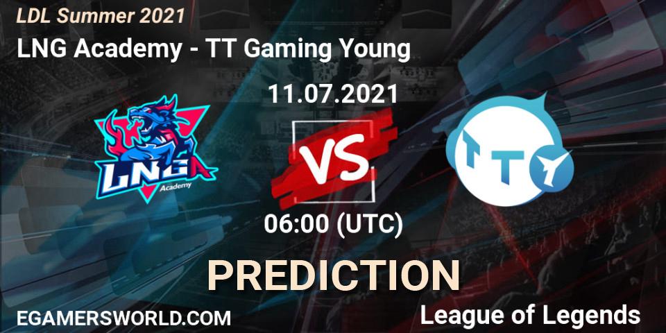 LNG Academy - TT Gaming Young: ennuste. 11.07.2021 at 06:00, LoL, LDL Summer 2021