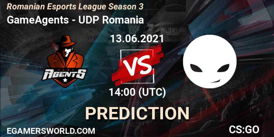 GameAgents - UDP Romania: ennuste. 13.06.2021 at 14:00, Counter-Strike (CS2), Romanian Esports League Season 3