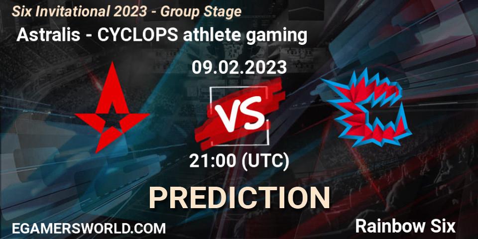  Astralis - CYCLOPS athlete gaming: ennuste. 09.02.23, Rainbow Six, Six Invitational 2023 - Group Stage