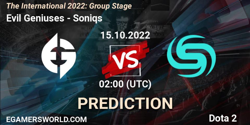 Evil Geniuses - Soniqs: ennuste. 15.10.22, Dota 2, The International 2022: Group Stage