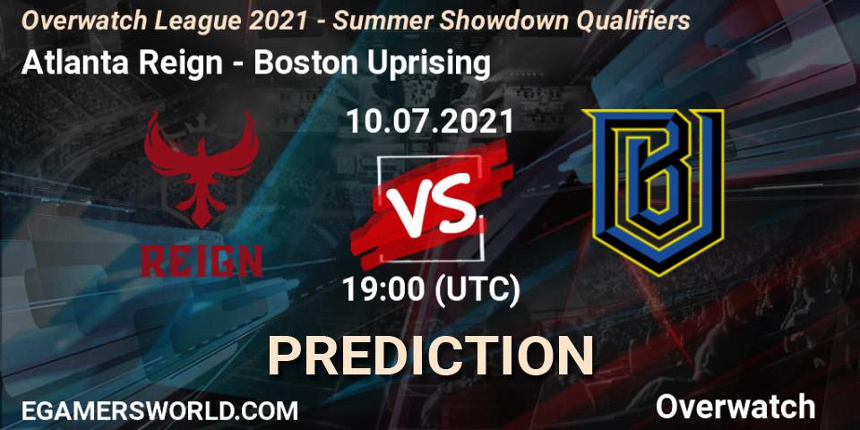 Atlanta Reign - Boston Uprising: ennuste. 10.07.2021 at 19:00, Overwatch, Overwatch League 2021 - Summer Showdown Qualifiers