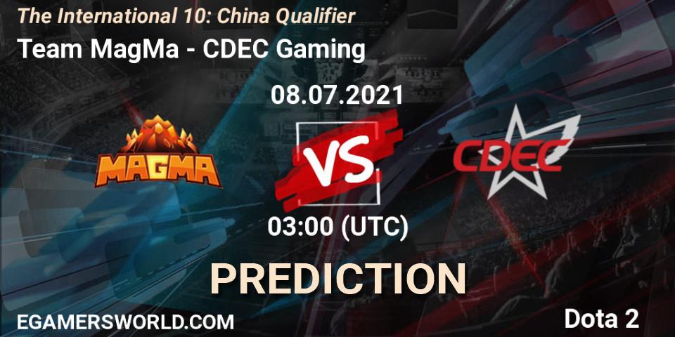 Team MagMa - CDEC Gaming: ennuste. 08.07.2021 at 03:00, Dota 2, The International 10: China Qualifier